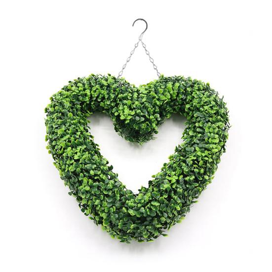 Yapay Kalp Çelenk Duvar Kapı Pencere İç Mekan Dış Mekan Kullanımı İçin Sahte Yeşil Bitki Dekor Bakım Gerektirmez Gerçekçi Asılı Yeşillik