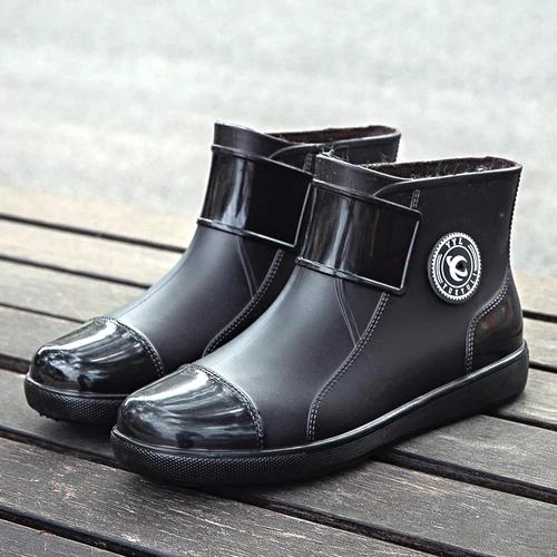 Pánské holínky Protiskluzové holínky Velká velikost Sametové teplé Gumové boty Krátké Venkovní Rybářské Nepromokavé boty Pro muže a ženy