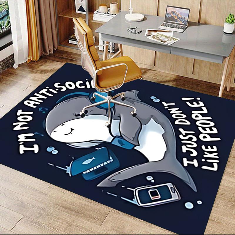 1pc shark social Carpet, Office Rug Outdoor Mat Home Decor Area Carpet Festival