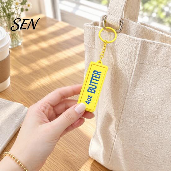 Colorful Backpack Ornament Butter Bar Fidget Keychain, Clicker Toy for Stress Relief, Cute Portable PLA Accessory Macaron Color Bag Charm, Novelty