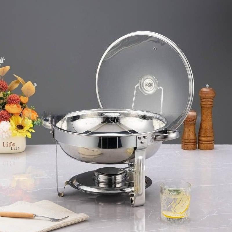 Large Capacity Stainless Steel Buffet Stove Hotel Insulation Stove Restaurant Circular Alcohol Heating Stove Food Heater
