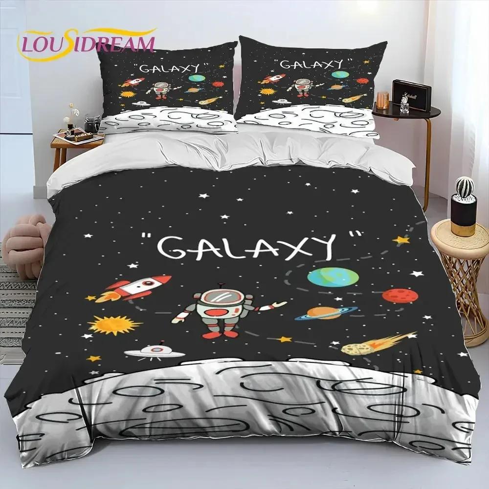 Comforter Astronaut Space Cartoon Comforter Bedding Set Bed Set King Queen Size Bedding Set For Child