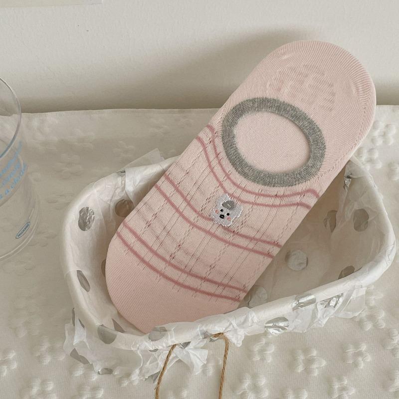 Cute Puppy Style Summer Lightweight Cotton Socks with Anti-slip and Non-slip Design, No Heel Protrusion, Invisible.
