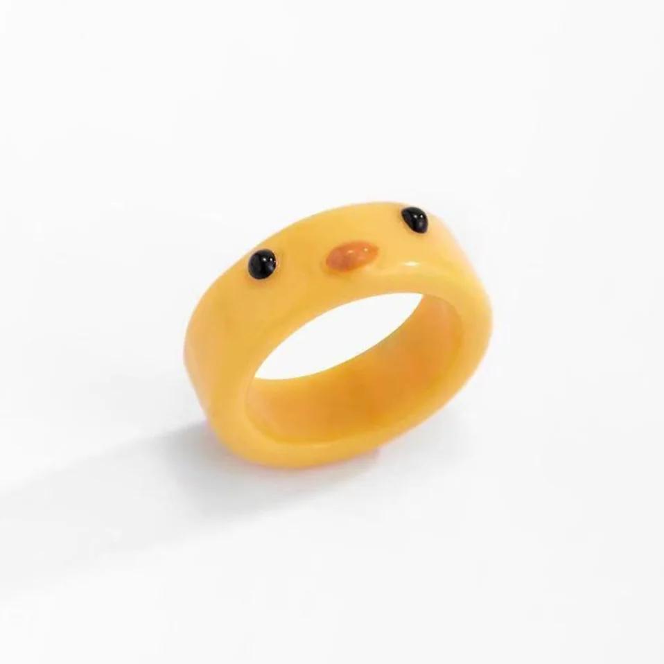 Cute Smile Frog Rings For Women Girls Funny Personality Wholesale Cartoon Animal Chicken Frog Ring Fashion Jewelry Gifts