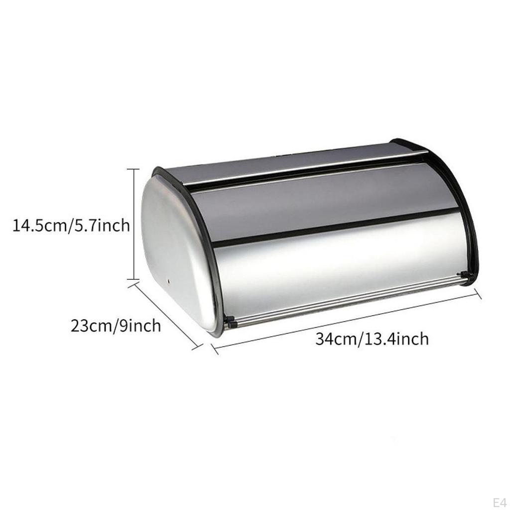 Bread Bin with Roll Lid Box Portable Vintage Rustic Storage Container for Entrance Baked Goods