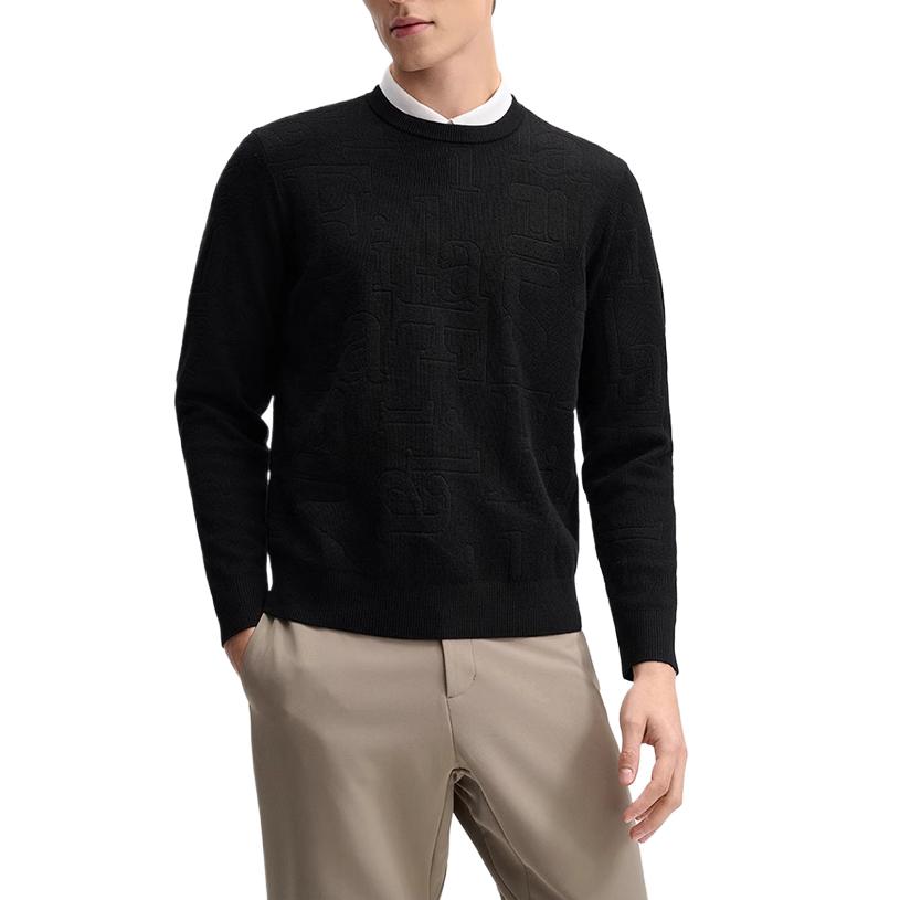 FILA Sweaters Men's Jet Black Crew Neck Moderate Other F11M512402F-BK