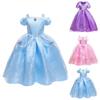 Prenses Kostümü Fantezi Elbise Balosu Kostümü 2-10 Yaş Arası Küçük Kızlar İçin Taç, Asa ve Eldiven Aksesuarlarıyla Birlikte Gelir