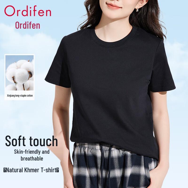 Oudi Fen Women s Crew Neck Short Sleeve Cotton T-Shirt M