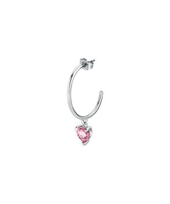 Single Steel Earrings With Pink Crystal LPS02AQM28 For Women