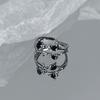 Fashionable Layer Double Ring With Unique Geometric Shape And Open Adjustable Style
