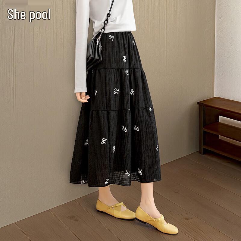 Tachi Women s Bowknot A-line Midi Skirt M