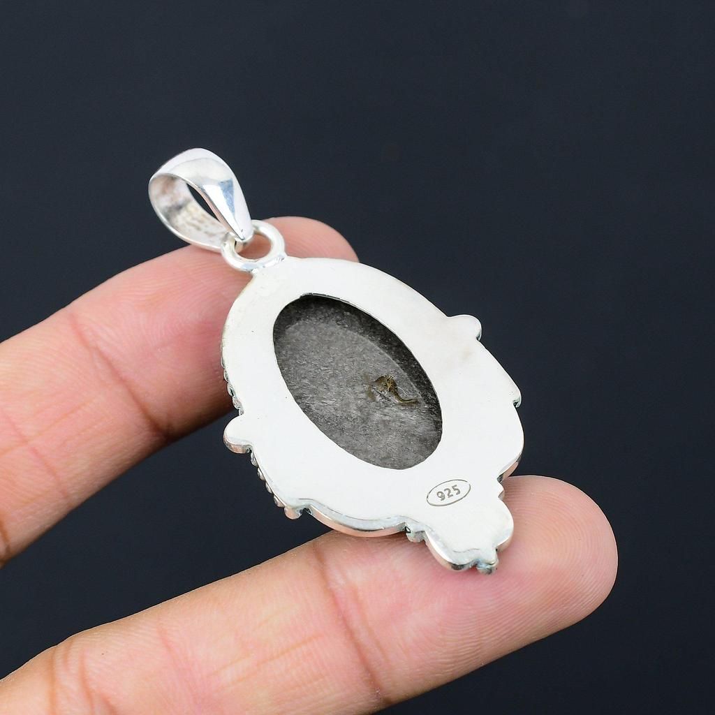 Daughters Day Sale Sterling Silver Silver Sheen Obsidian Gemstone Unique Pendant