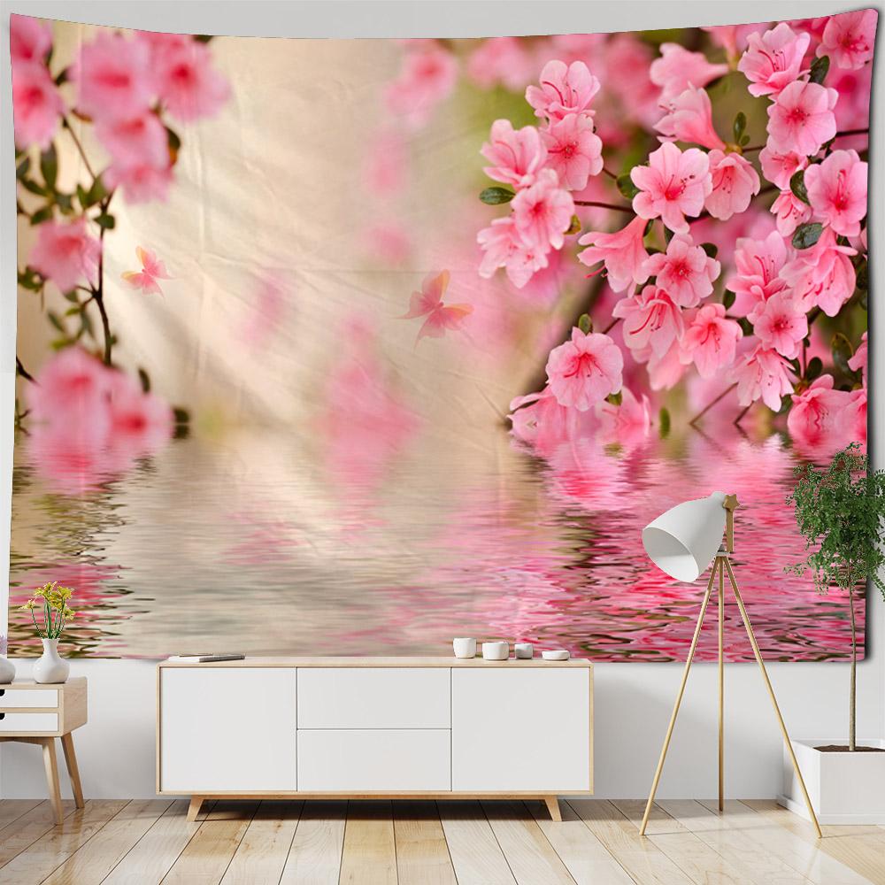 Flower Hanging Cloth, Tapestry, Dreamy Landscape, Background Cloth, Home Wall Decoration, Bed Sheets, Beach Towels, Yoga Mats