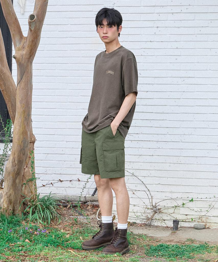FILLUMINATE Flm Small Logo Pigment T-Shirt - Brown