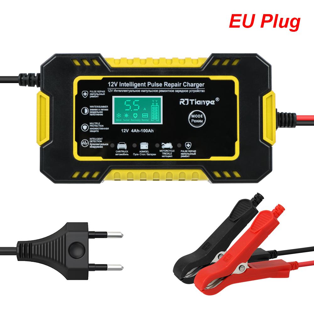 

Car Battery Chargers 6A 12V 80W Digital Intelligent Pulse Repair Storage Cell Lead Acid Batteries Chargers For Boat Motorcycle