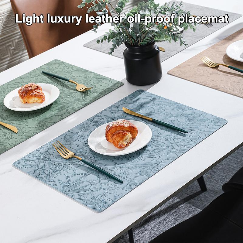 Leather Placemats Heat Resistant Table Dining Washable Place Mat Oil Resistant And Waterproof Non-Slip Place Mat For Dining