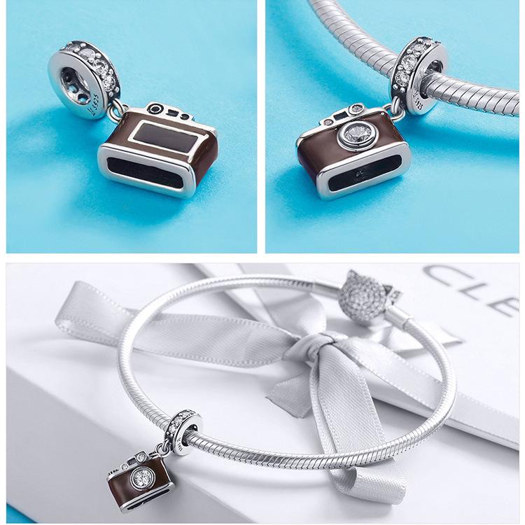Travel Series Collection 925 Silver Loose Beads Car Airplane Luggage Diy Beaded Bracelet Accessories