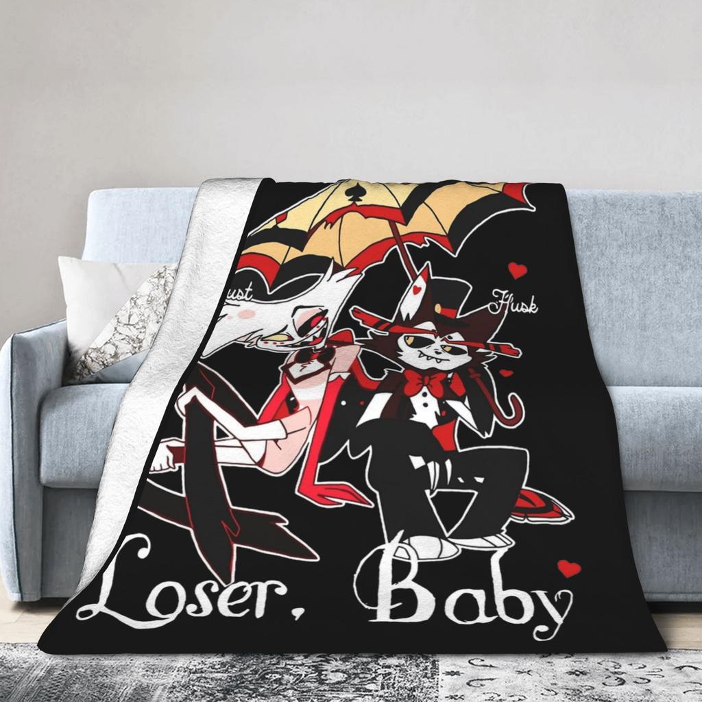 Hazbins Hotels Angel Dust X Husk Loser Blankets Flannel Winter Multi-function Warm Throw Blanket for Bedding Office Bedspreads