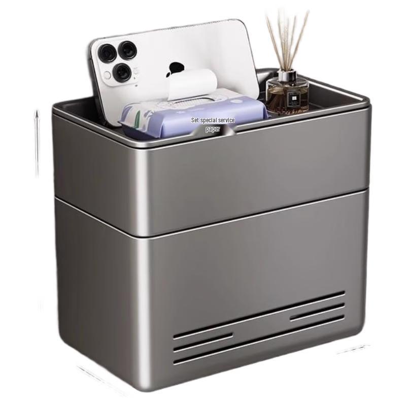 HANDUNYOU Double-Layer Wall-Mounted Toilet Roll Holder