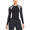 Nike Sportswear Color Block Logo Slim Fit Long Sleeve T-Shirt Women Tops Black DM6081-010