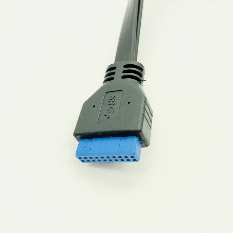 NEW BTBcoin Mount to Motherboard 20 Pin Header Connector USB 3.0 Panel Mount Flat Cable Cord Dual Port USB3.0 Female Screw Panel