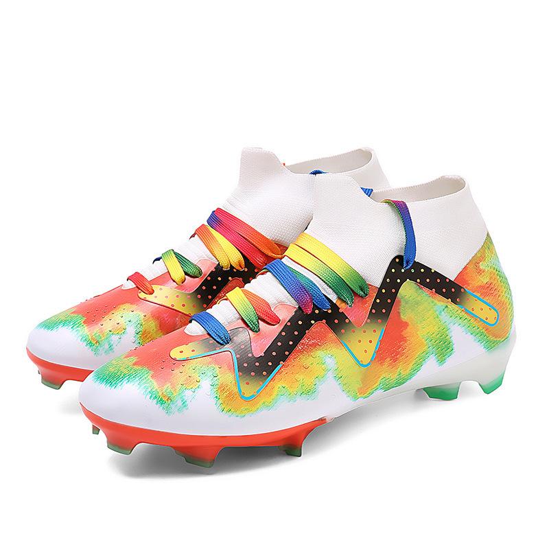 

Nailed high-top artificial turf children s leather foot training shoes adolescent students men s and women s broken football shoes 34