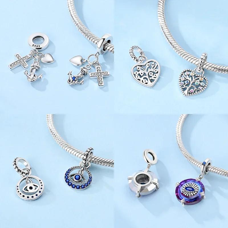 Virgin Praying Hands Dangle Cross Pendant Beadscopper Charm Fit Original Charms Bracelet Diy Fine Jewelryfor Women Gifts