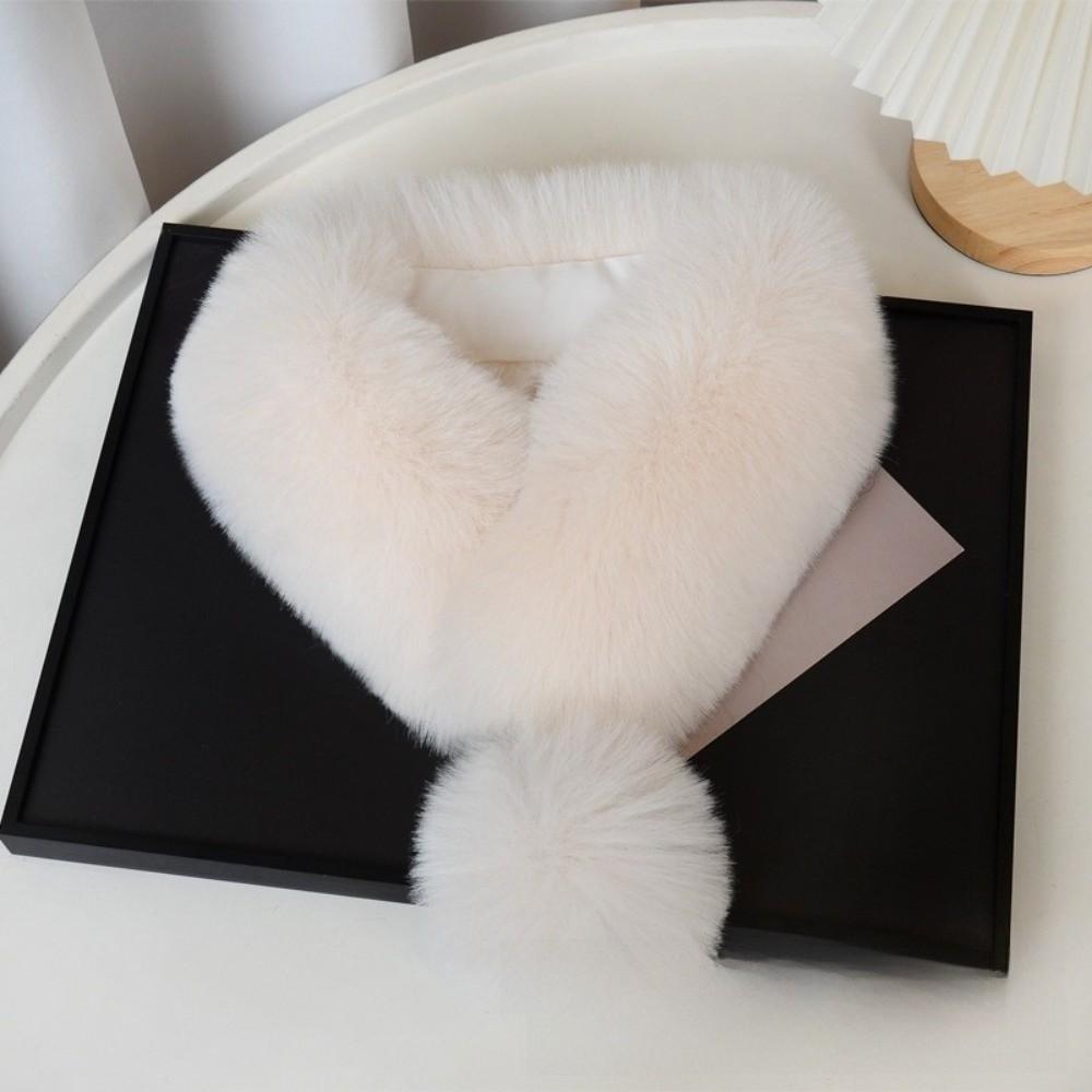 Thickened Imitation Fur Scarf Magnetic Cross Neck Warmer Gifts Plush Scarf  Girl