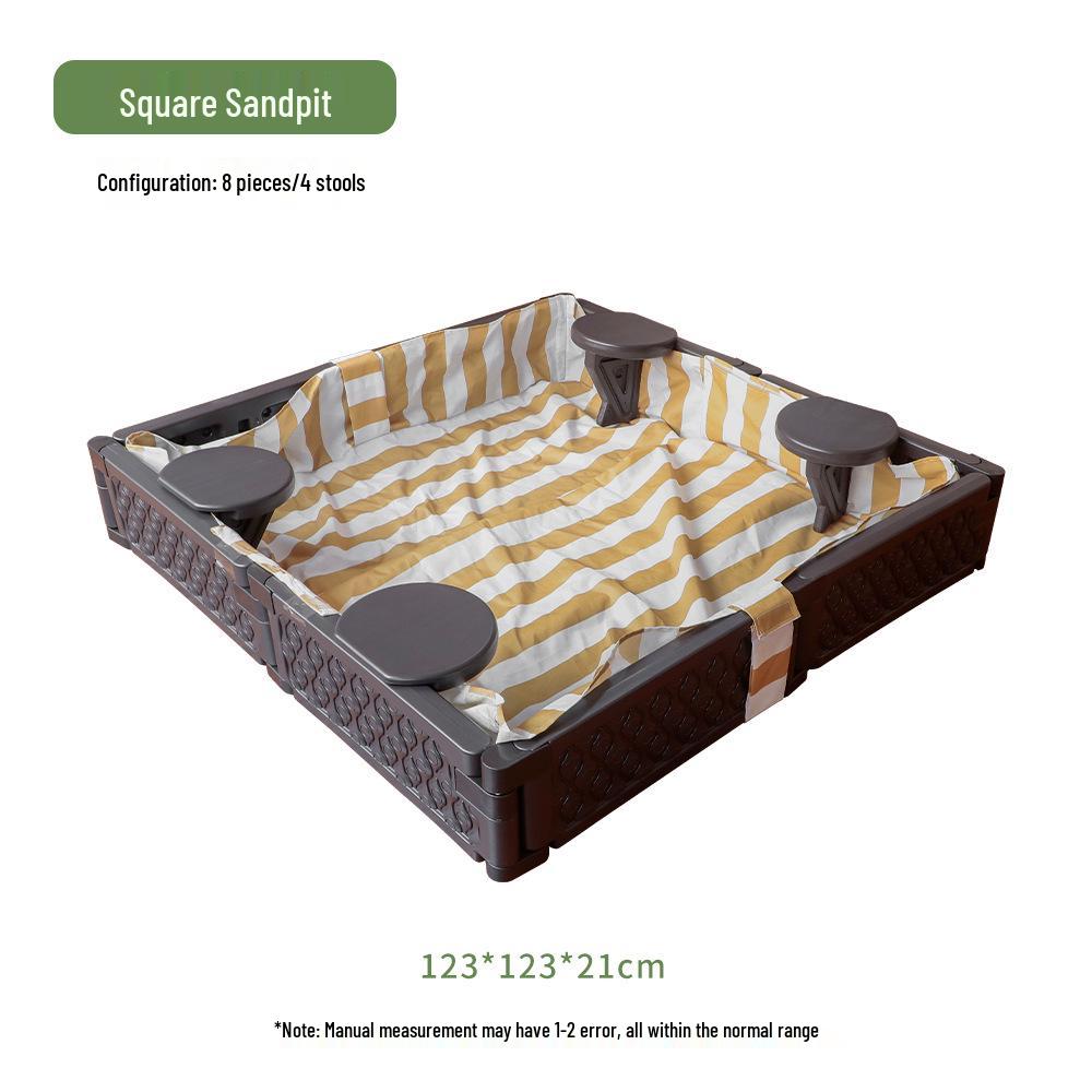 Abnehmbarer Indoor-/Outdoor-Kunststoff-Sandkasten für Kinder mit Zaun