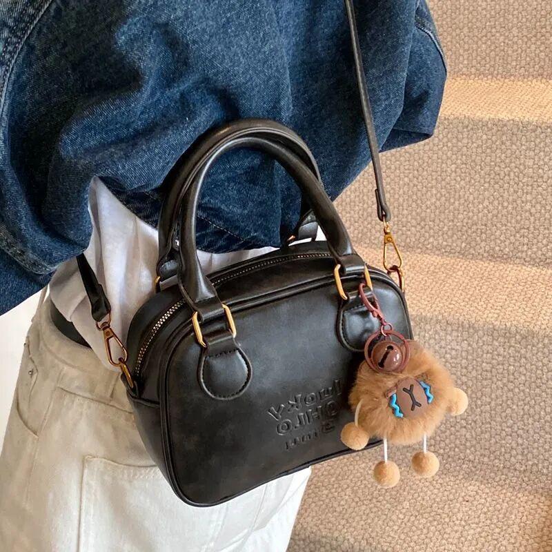 Šik retro bowlingová taška pro ženy - Všestranná podzimní/zimní 2025 kabelka přes rameno a crossbody