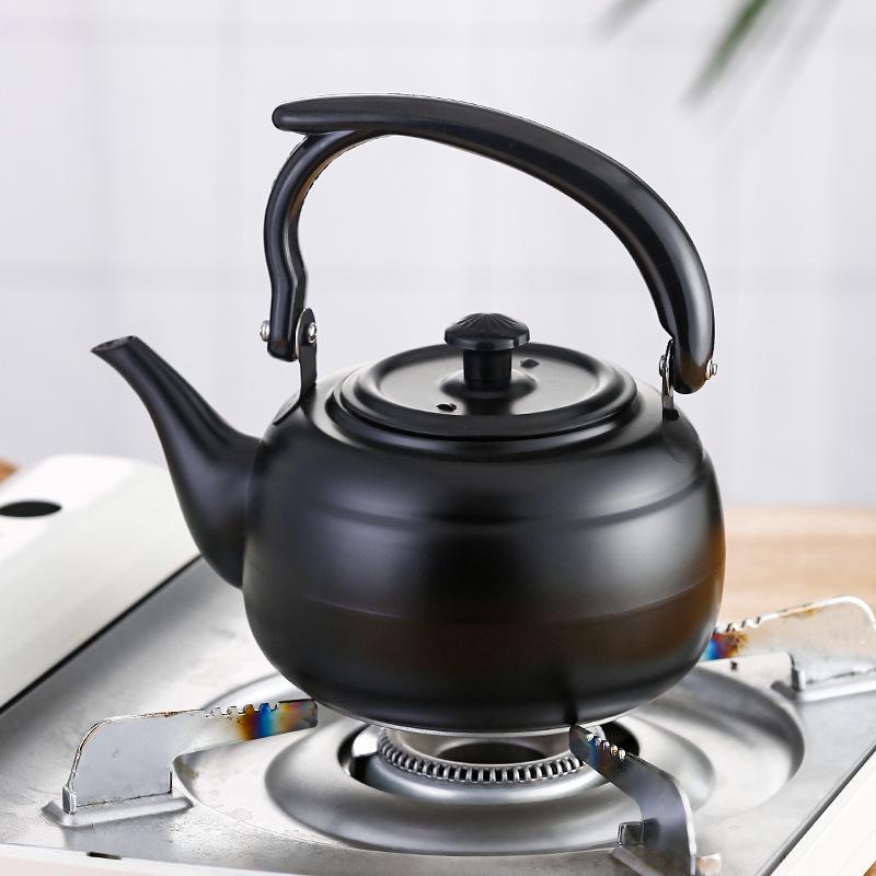 Large Exquisite Black Stainless Steel Teapot for Boiling Water and Tea, Suitable for Restaurants and Hotels