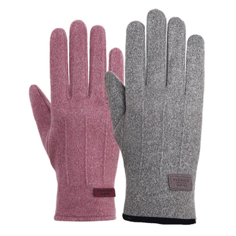 Women Men Winter Thick Plush Gloves Fashion Warm Suede Outdoor Guantes Lady Touchscreen Driving Gloves Sports Cycling Mittens