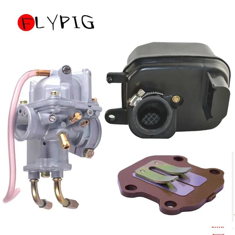 FLYPIG Carburetor Carb + Air Filter Box Kit for Yamaha Y ZINGER PW 50 PW50 QT50 YT60 3 Wheeler YF60 ATV