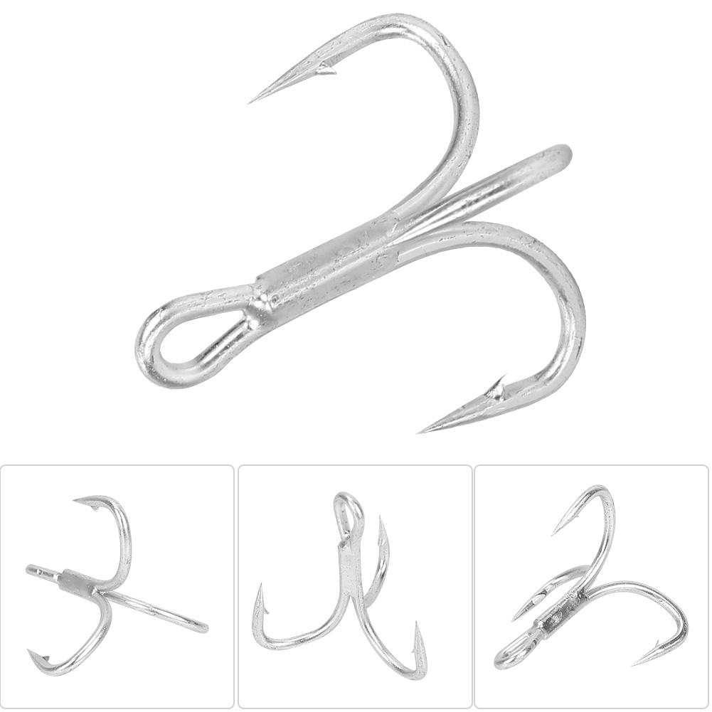 Fishing Hook ened Barbed High Strength Metal Treble Hooks Fishhook (20pcs*6#)