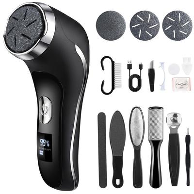 MC Corporation Electric Foot Callus Remover, Vacuum Suction, Rechargeable, 2-Speed Foot File, 3-Type Roller Head, Waterproof Pedicure Care