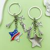 Independence Day Flag Heart & Star Earrings Keychain Pendant