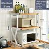 Three-Layer Kitchen Microwave and Spice Storage Rack