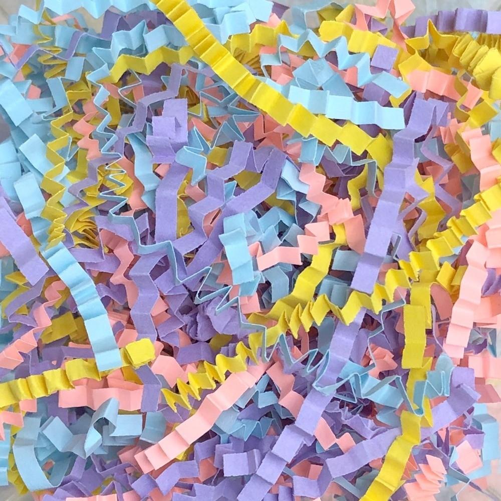100g/Beutel Gewelltes Buntes Raffia-Crêpepapier Konfetti DIY Hochzeitsfeier Macaron-Farbe Knitterndes Crêpepapier
