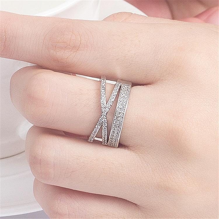 Fashionable And Creative New Women 'S Rings Korean Style Open Diamond Ring Tail Ring Jewelry 