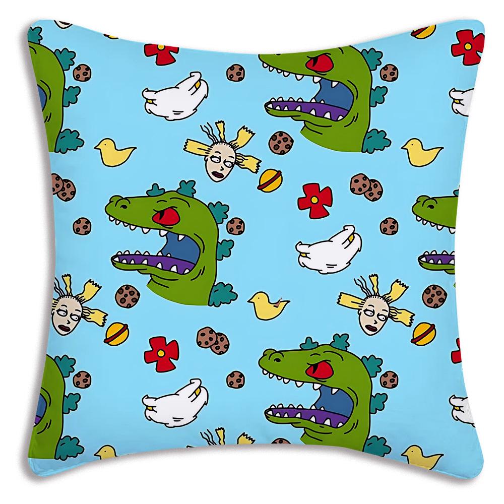 Anime Funny R-Rugrats Pillow Covers Cartoon Sofa Decorative Home Double-Sided Printing Short Plush Cute Cushion Cover