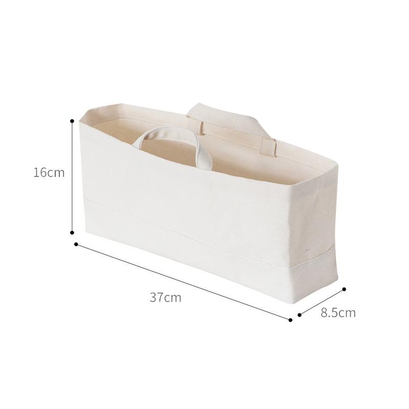 

1pc Foldable Clothes Storage Basket Canvas Handbag Clothes Toys Sundries Large Portable Storage Basket White Handheld Organizer