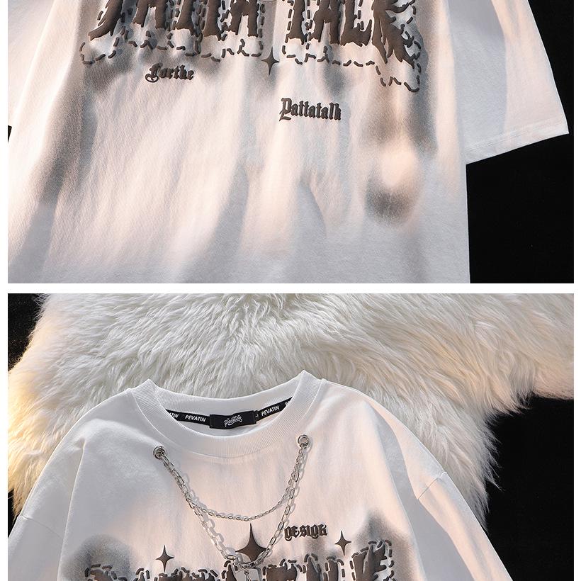 Women's American Retro Cool Style Oversized Pure Cotton T-Shirt - Sweet Loose Half Sleeve Top for 2025