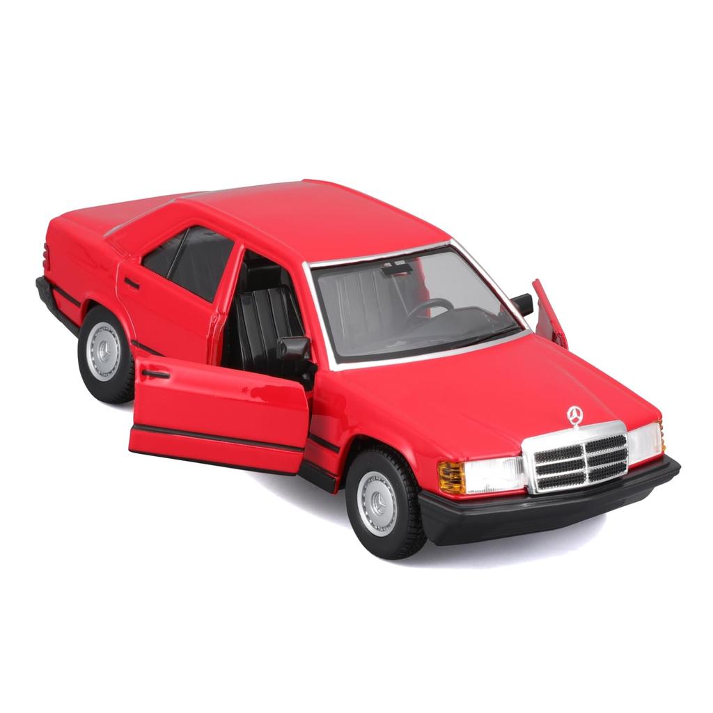 Bburago Scale 190E 1987 Red Diecast Model Car RD 1/25 Mercedes-Benz 2.6 (Finished Model) 18-21103