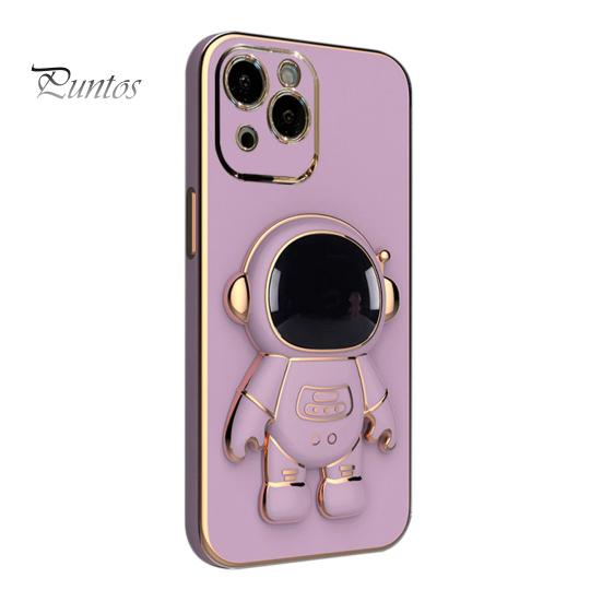 Phone Protective Case Cartoon Foldable Camera Protector Astronaut Mobile Phone Cover with Stand for iPhone 14/Pro/Max (Plus)/Pro Max