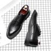 Brock Leather Shoes Men'S Carved Inner Height Increase Platform British Retro Men'S Breathable Leather Shoes 2030-G