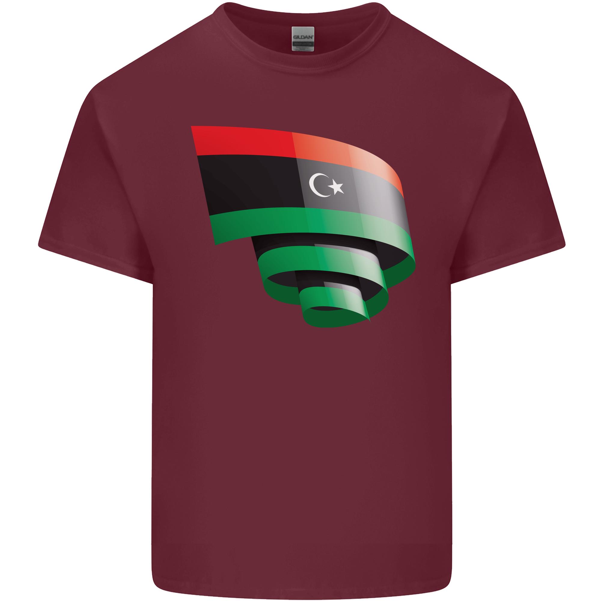 Curled Libya Flag Libyan Day Football Unisexs Light Cotton TShirt S