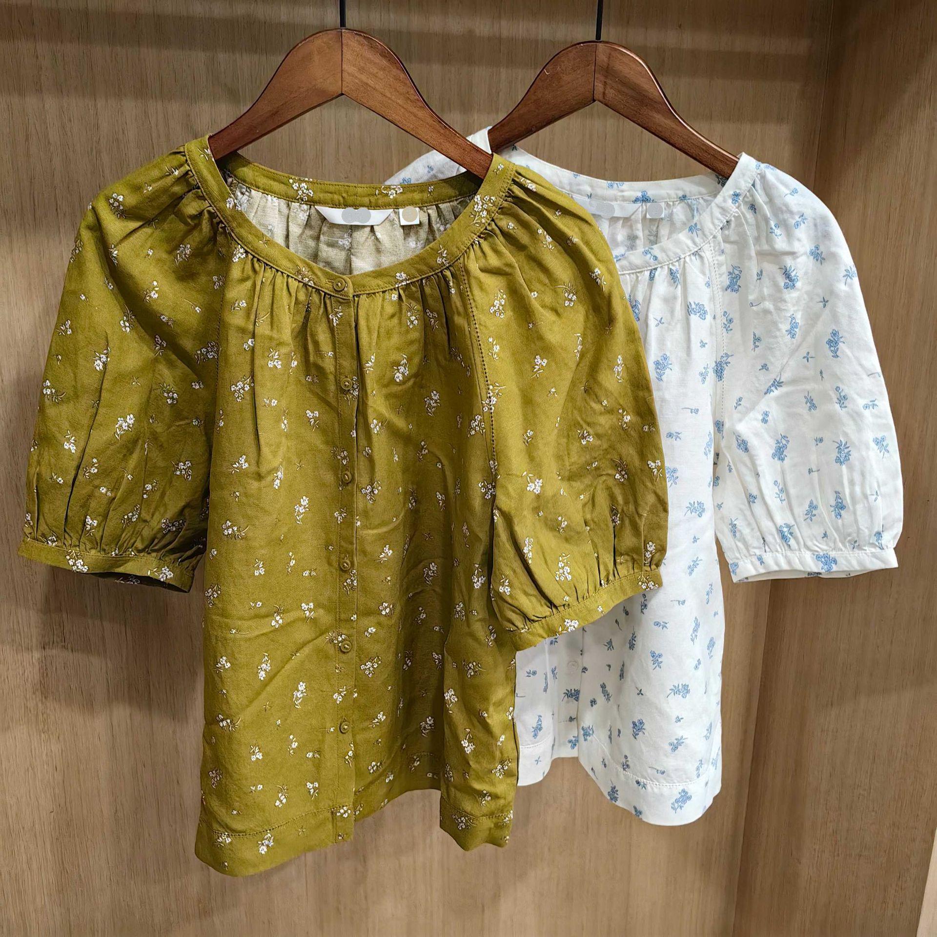 

Women s Linen Blend Puff Sleeve Pleated Blouse - Spring/Summer Collection Extra Large