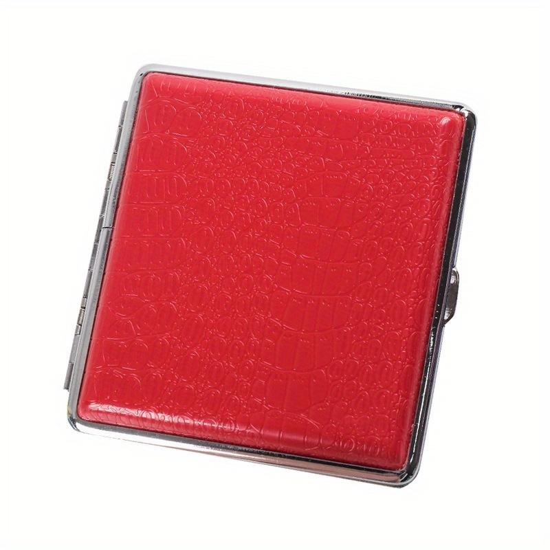 Fashionable Double Leather Cigarette Case with Multi Colored Stainless Steel Cigarette Box for Men