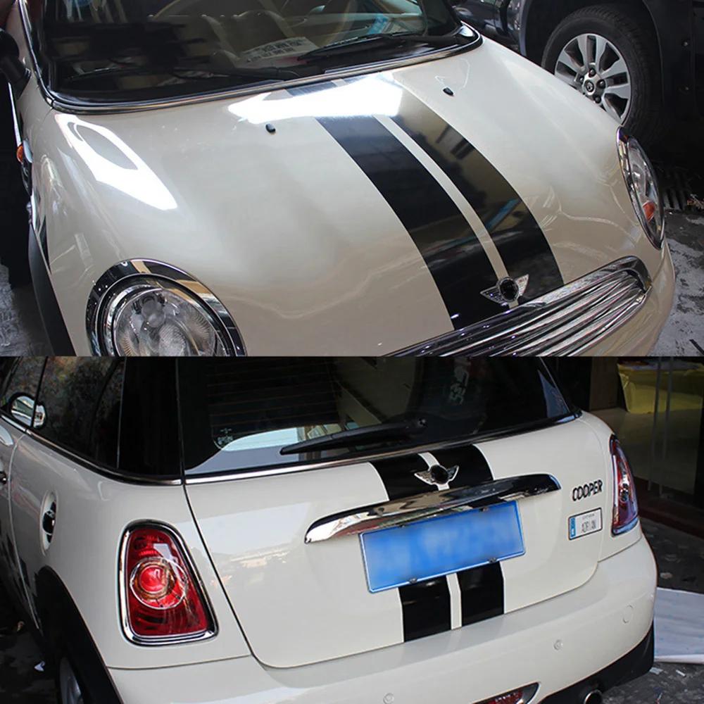 Middle Parallel Lines Hood+Trunk Car Stickers And Decals For BMW MINI Cooper S Hatchback R56 2007-2014 Car Styling Accessories
