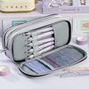 Large Capacity Pencil Case Zipper Design Stationery Organizer High Aesthetic Pen Bag  School Office